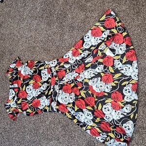 Skulls and Roses Polyester Dress Medium